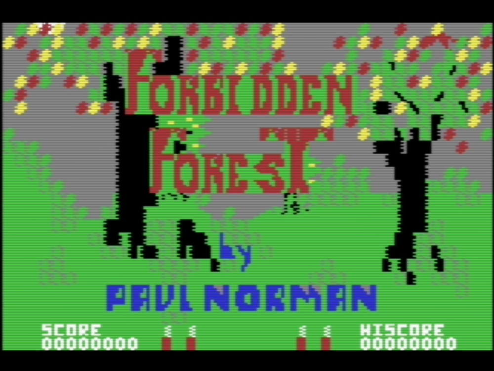 Title Screen of Forbidden Forest for Commodore 64